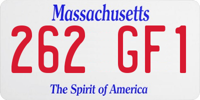 MA license plate 262GF1