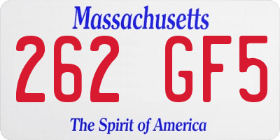 MA license plate 262GF5