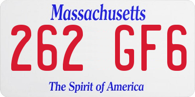 MA license plate 262GF6