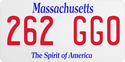 MA license plate 262GG0