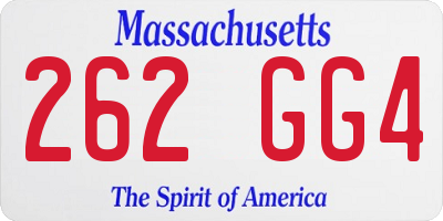 MA license plate 262GG4