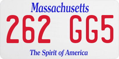 MA license plate 262GG5