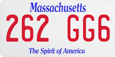 MA license plate 262GG6