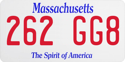 MA license plate 262GG8