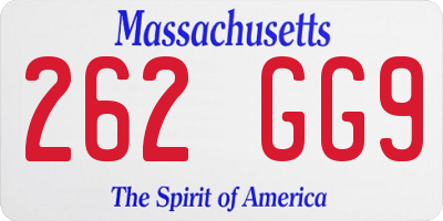 MA license plate 262GG9