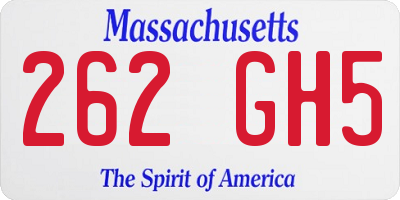 MA license plate 262GH5