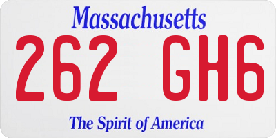 MA license plate 262GH6