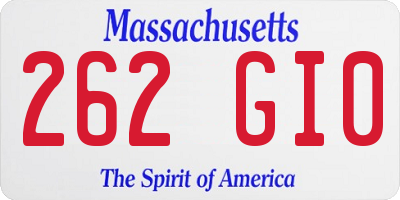 MA license plate 262GI0