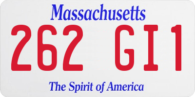 MA license plate 262GI1