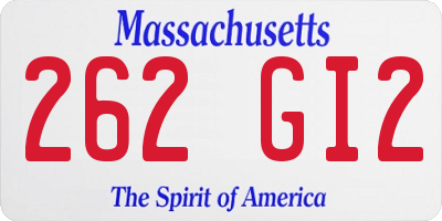 MA license plate 262GI2