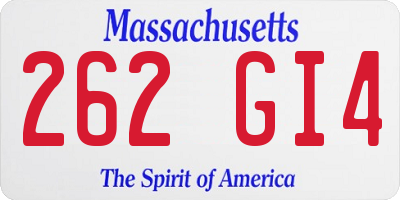 MA license plate 262GI4