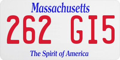 MA license plate 262GI5