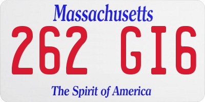 MA license plate 262GI6