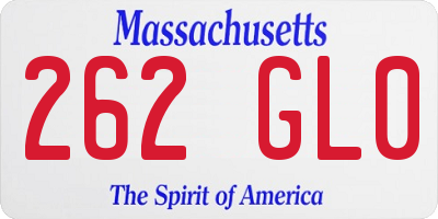 MA license plate 262GL0