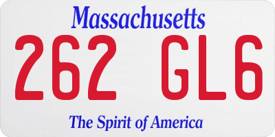 MA license plate 262GL6