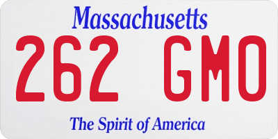 MA license plate 262GM0