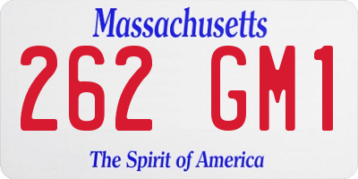 MA license plate 262GM1