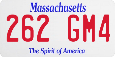 MA license plate 262GM4