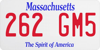 MA license plate 262GM5