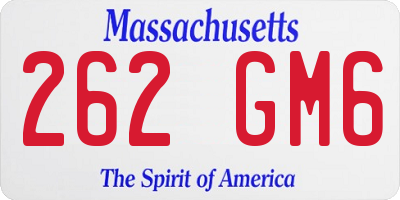MA license plate 262GM6
