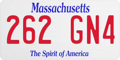 MA license plate 262GN4