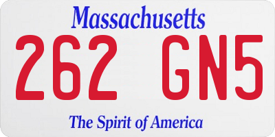 MA license plate 262GN5