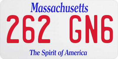 MA license plate 262GN6