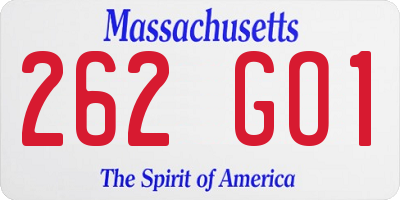 MA license plate 262GO1
