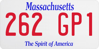 MA license plate 262GP1