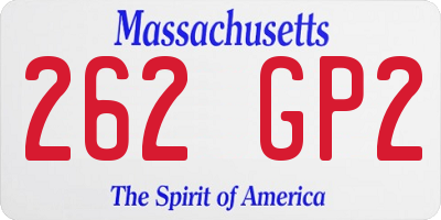 MA license plate 262GP2