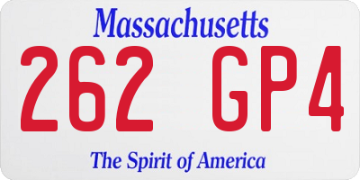 MA license plate 262GP4