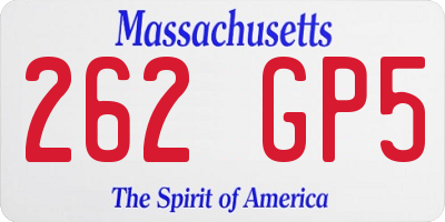 MA license plate 262GP5