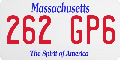 MA license plate 262GP6