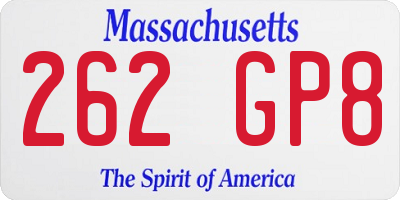 MA license plate 262GP8