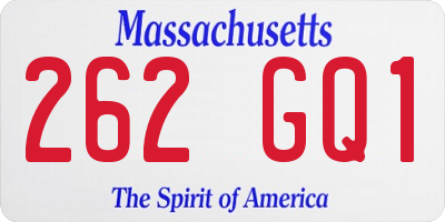 MA license plate 262GQ1