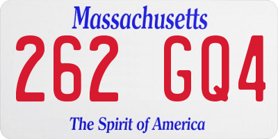 MA license plate 262GQ4