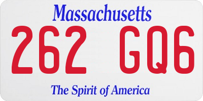 MA license plate 262GQ6