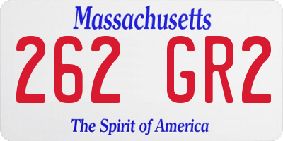 MA license plate 262GR2