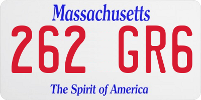 MA license plate 262GR6