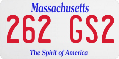 MA license plate 262GS2