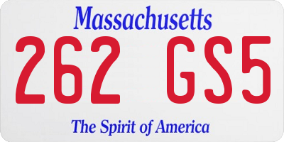 MA license plate 262GS5