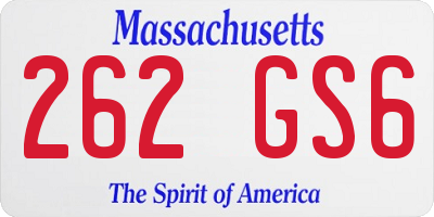 MA license plate 262GS6