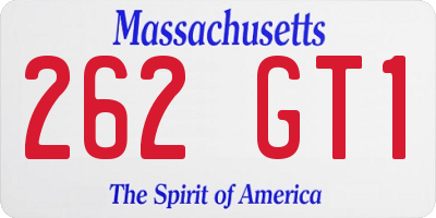 MA license plate 262GT1