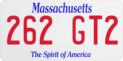 MA license plate 262GT2