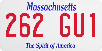 MA license plate 262GU1