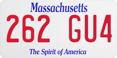 MA license plate 262GU4