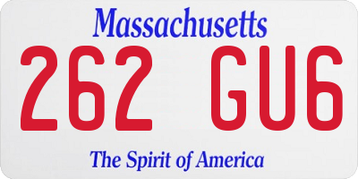 MA license plate 262GU6