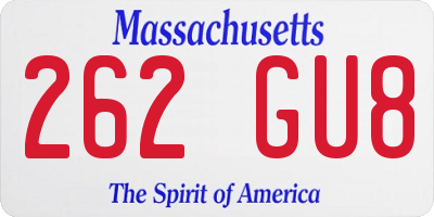 MA license plate 262GU8