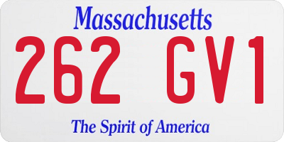 MA license plate 262GV1