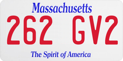MA license plate 262GV2